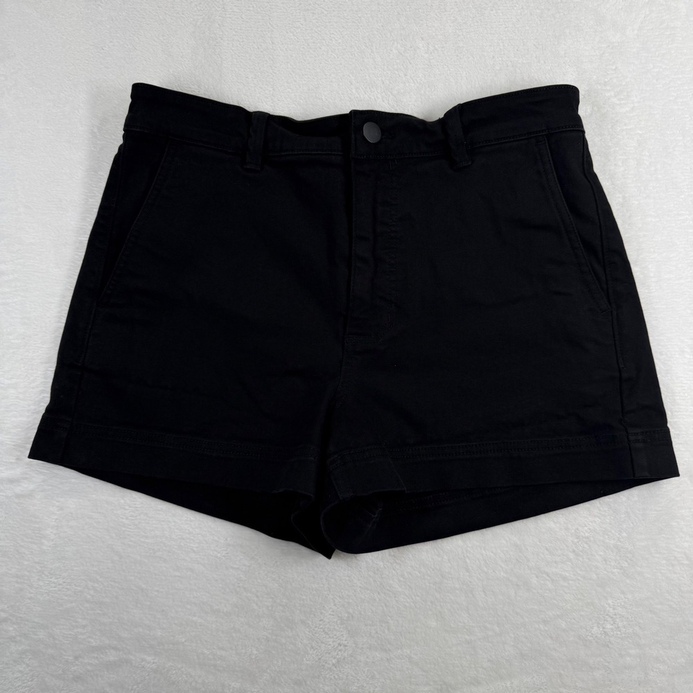 Everlane Womens Black Cotton Stretch Chino Shorts High Rise Size 8 RN 139393